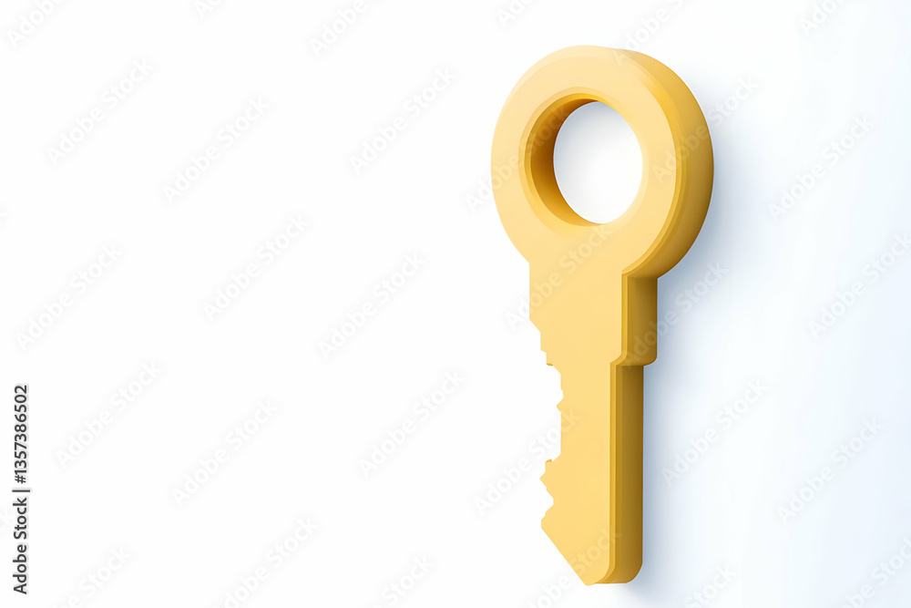 A vibrant, minimalist yellow key against a clean white background, symbolizing access and opportunity in modern business. A vibrant, minimalist yellow key against a clean white background, symbolizing access and opportunity in modern business.