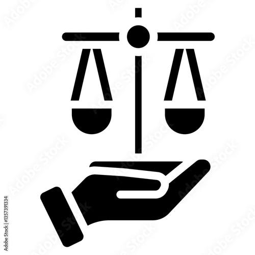 Minimalist Glyph Court Judgement Icon