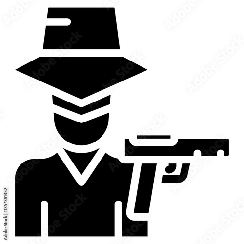 Minimalist Glyph Criminal Offender Icon