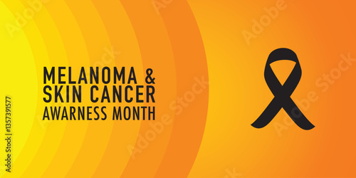 Melanoma and skin cancer awareness month observed each year in May,Exposure to ultraviolet (UV) rays causes most cases of melanoma. Melanoma and skin cancer awareness month template vector illustrator