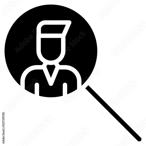 Minimalist Glyph Identity Verification Icon