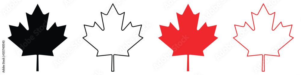 maple leaves icon collection isolated on white background. Canadian maple leaf silhouette vector,vector illustration maple leaves icon collection isolated on white background. Canadian maple leaf silhouette vector,vector illustration