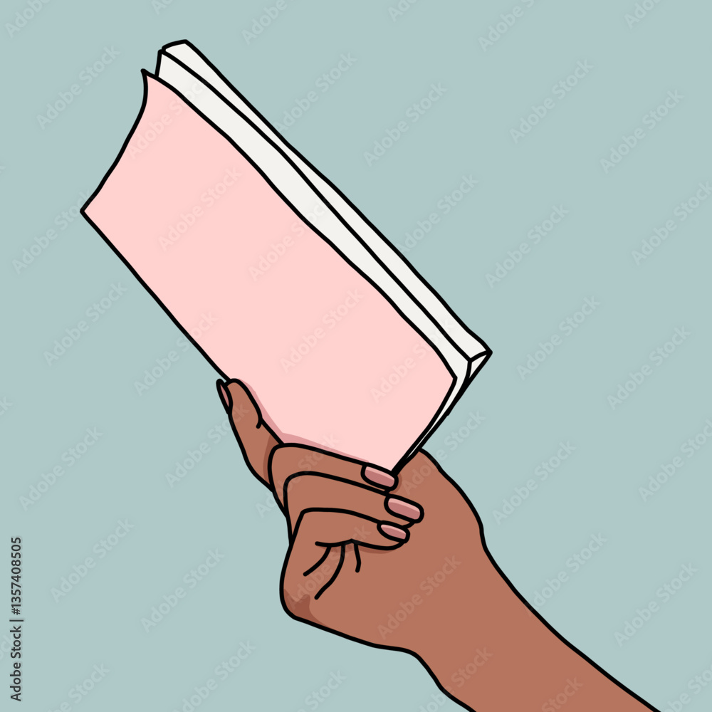 Hand Holding Book Illustration