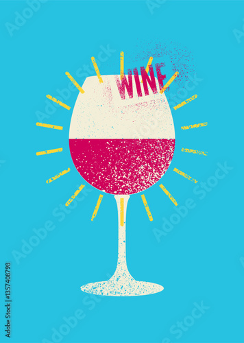 Wine List typographical vintage style grunge poster design. Retro vector illustration.