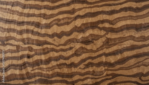 Striking Zebrawood Texture Rich Brown and Light Brown Stripes, Wood Grain Background