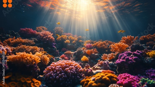 Vibrant Marine Life Encounter Underwater World Photography Coral Reef Wide Angle Thriving Ecosystem