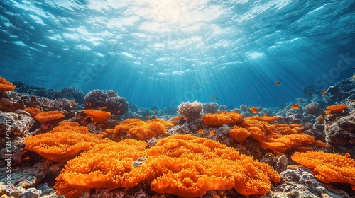Underwater Coral Reef Ocean Nature Scene Vibrant Environment Underwater View Thriving Marine Life