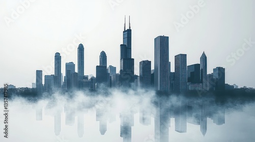 Silhouetted Urban Skylines Cityscape Photography Black and White Aerial View Urban Design