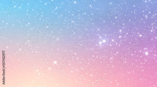 Celestial Pastel Dreamscape: A captivating illustration of a starry night sky, painted with soft pastel gradients of pink, purple, and blue, creating a dreamy and ethereal atmosphere.
