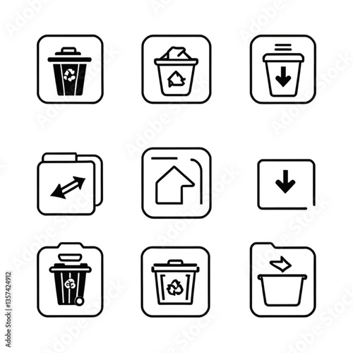 削除操作用のアイコン集｜UI Delete and Recycle Icon Collection