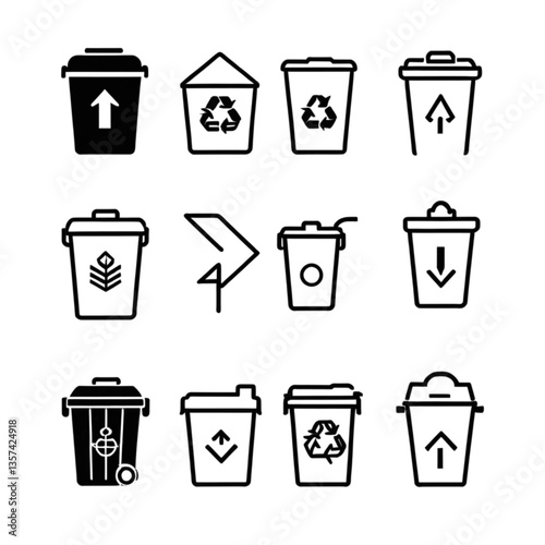 リサイクル・削除アイコンセット｜Recycle and Delete Icon Set