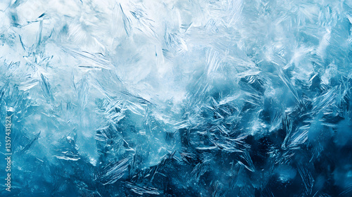 Wallpaper Mural Frozen Symphony: A captivating close-up of ice crystals showcases nature's exquisite artistry, revealing a spectrum of textures and the pristine purity of a frozen world.  Torontodigital.ca
