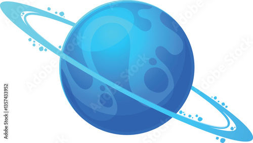 Blue space planet with ring