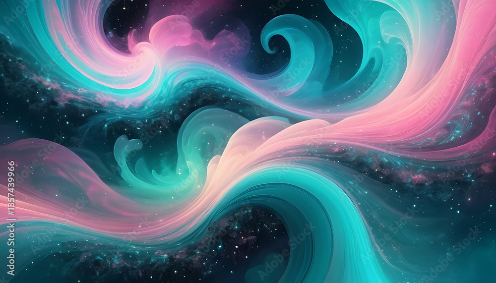 Abstract Cosmic Swirl with Vibrant Pink and Teal Smoke Effect Abstract Cosmic Swirl with Vibrant Pink and Teal Smoke Effect