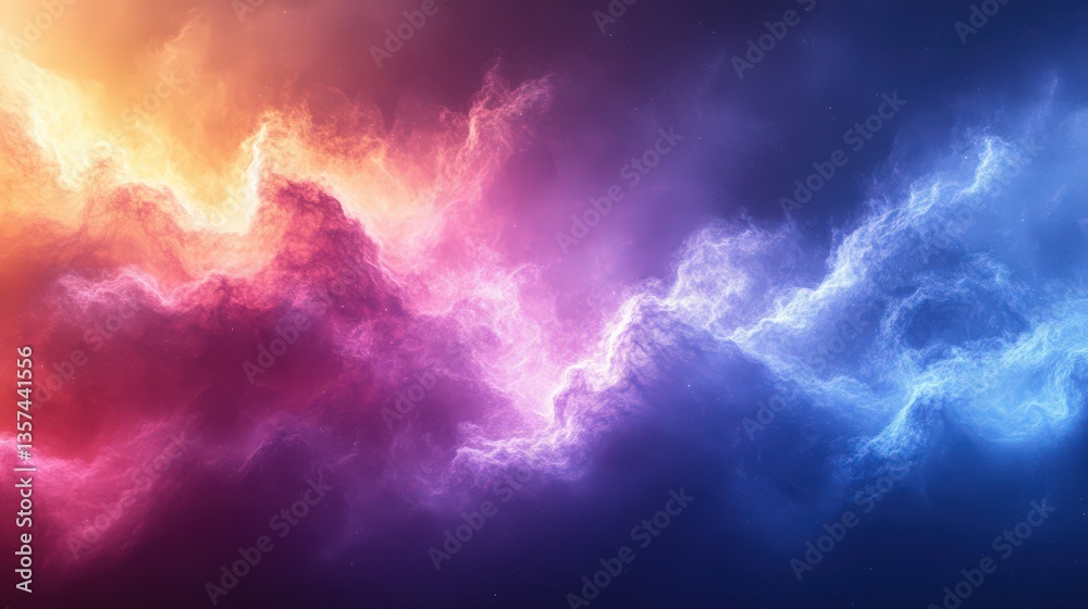 Mystical Nebula Cloudscape with Vibrant Color Gradients and Subtle Stars Mystical Nebula Cloudscape with Vibrant Color Gradients and Subtle Stars