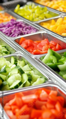 Fresh organic salad bar in modern cafeteria for healthconscious meals