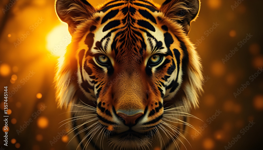 Dans les Yeux du Tigre.Majesté Sauvage au Crépuscule