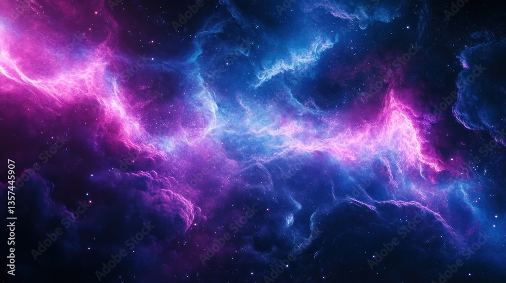 Fototapeta premium Ethereal cosmic expanse of celestial clouds luminous nebula showcasing vibrant cosmic gas galaxy adventure