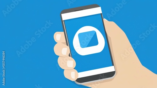 Traveler with smartphone receiving approved evisa confirmation notification