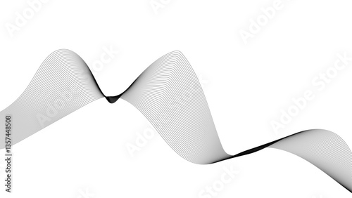 Abstract black wave lines on white background. Dynamic wave pattern modern, Abstract Wave Lines, Frequency Sound, and Data Science Creating New Possibilities in Design" Abstract Wave Lines, 