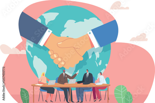 International diplomacy, negotiation, meeting, briefing