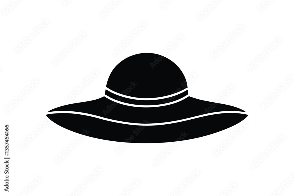 Silhouette art illustration of Sun hat.eps Silhouette art illustration of Sun hat.eps