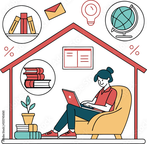Working from Home in a Comfortable Study Area