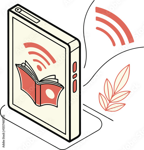 Digital Audiobook Vector Illustration