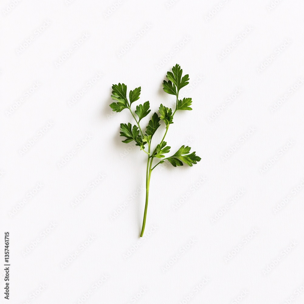 Botanical Accuracy Captured in a Single Fresh Parsley Sprig Botanical Accuracy Captured in a Single Fresh Parsley Sprig