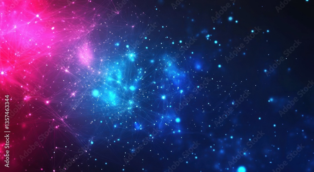 Abstract digital artwork of a glowing network in space Abstract digital artwork of a glowing network in space