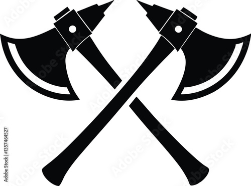 two crossed axes silhouette vector,axes clip art