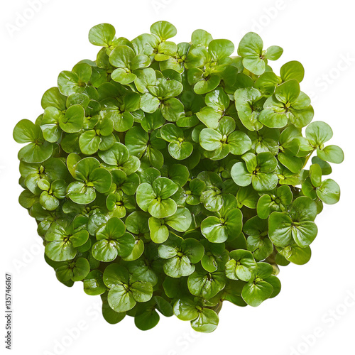 A Healthy Cluster of Floating Duckweed Isolated on Transparent Background