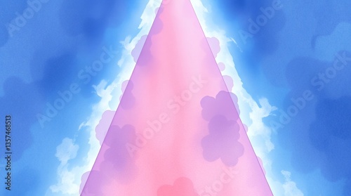 Abstract pink beam of light rising from clouds in the sky. abstract background with colorful clouds