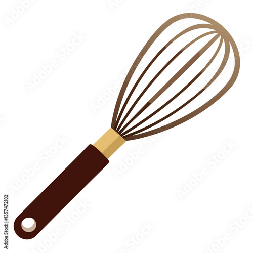 Stainless steel kitchen whisk isolated on white background