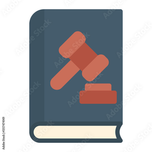 Colorful Flat Legal Law Book Icon