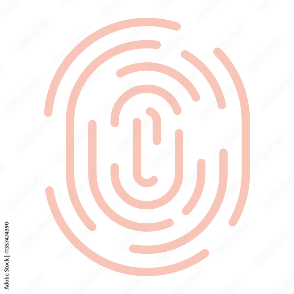 Colorful Flat Forensic Fingerprint Icon