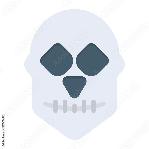 Colorful Flat Human Skull Anatomy Icon