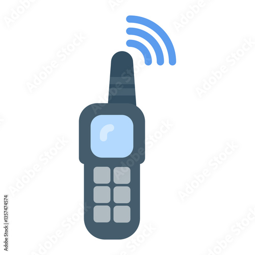 Colorful Flat Walkie Talkie Communication Device Icon
