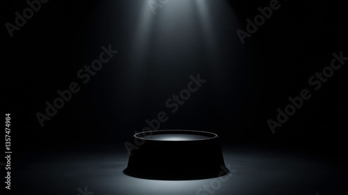 A black background with a bright spotlight in the center , spotlight, dark, contrast, illumination, shadow, center