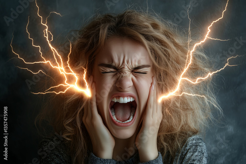 People holding their head in pain