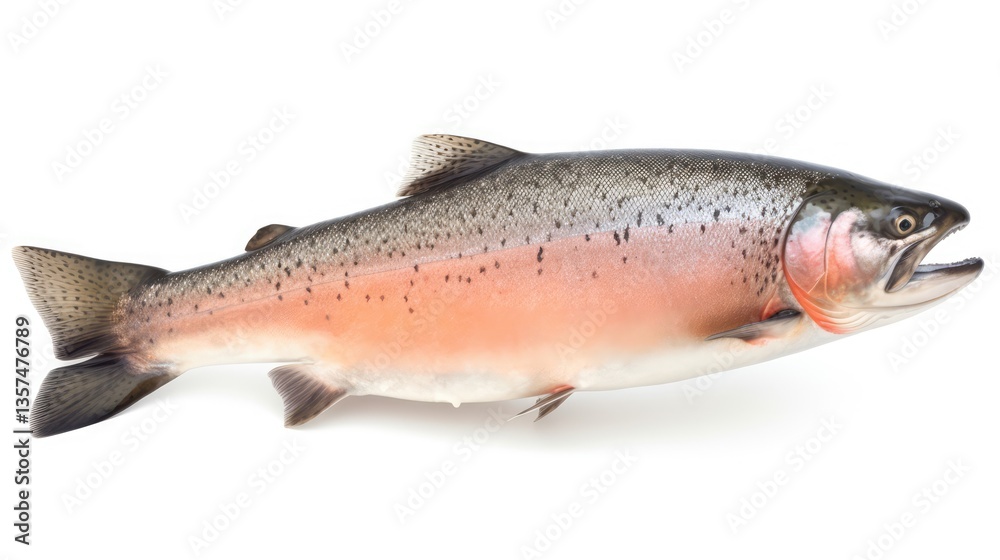 A Salmon Fish Isolated on White Background A Salmon Fish Isolated on White Background