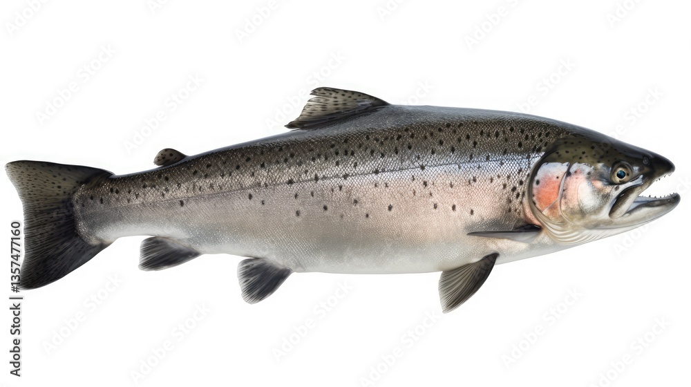 A Salmon Fish Isolated on White Background A Salmon Fish Isolated on White Background