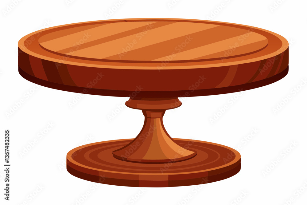 Rustic Wooden Cake Stand with Polished Mahogany Finish and Elegant Pedestal. Rustic Wooden Cake Stand with Polished Mahogany Finish and Elegant Pedestal.