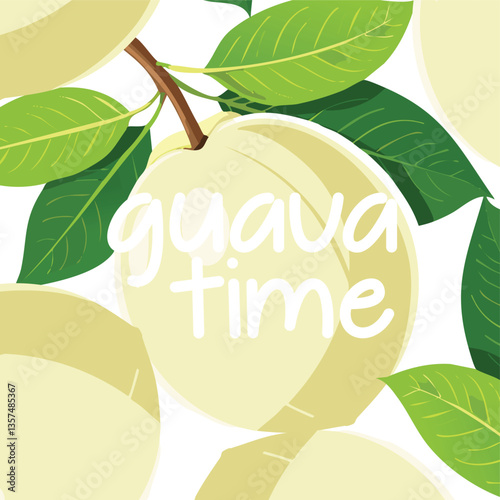 A sleek, modern design featuring a vibrant guava with bold, artistic typography.