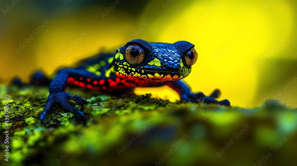 Obraz premium Vibrant Amazonian Gecko Rainforest CloseUp.