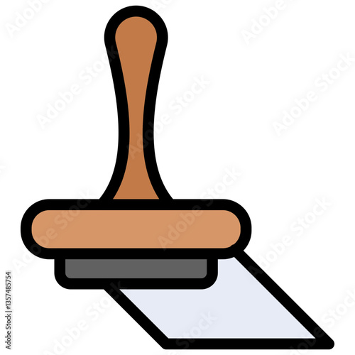 Colorful Flat Outlined Official Approval Stamp Icon
