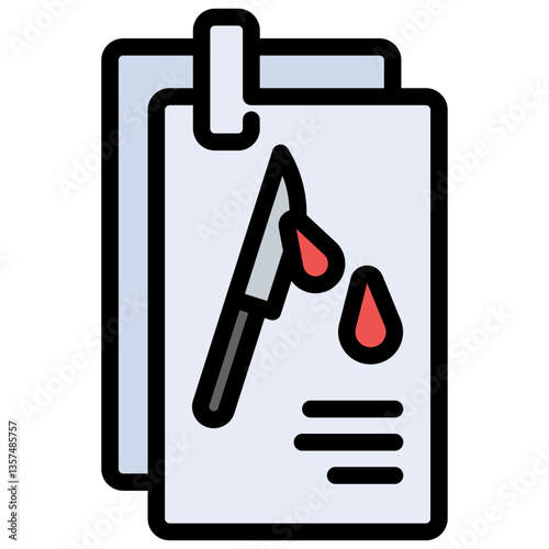 Colorful Flat Outlined Blood Forensic Sample Icon