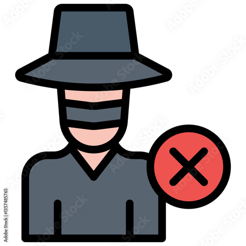 Colorful Flat Outlined Financial Fraud Icon