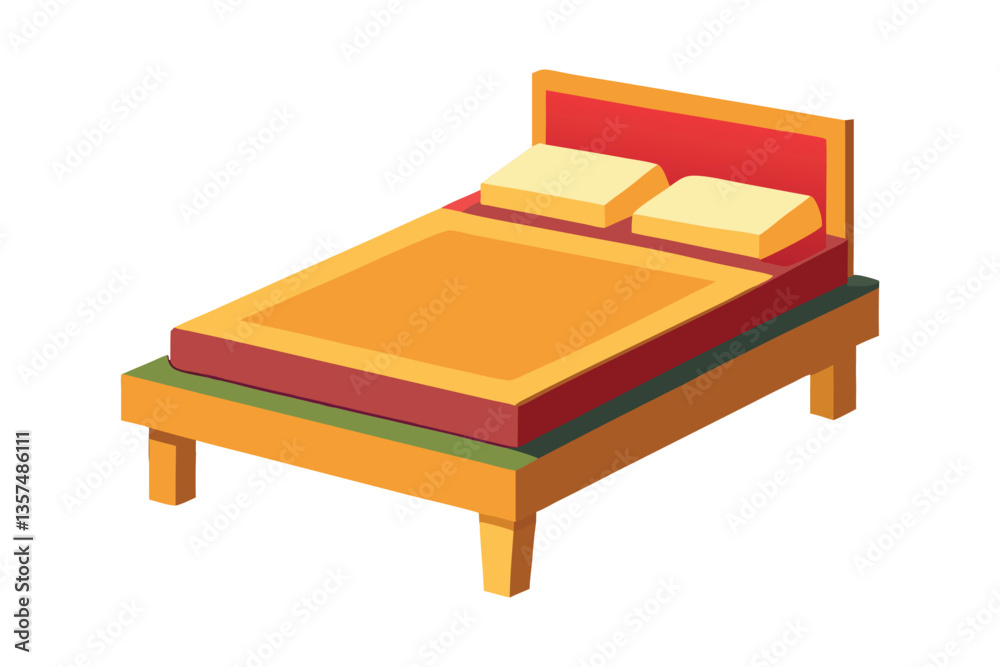 A vector illustration of furniture Platform Bed for children on white background
A vector illustration of furniture Platform Bed for children on white background