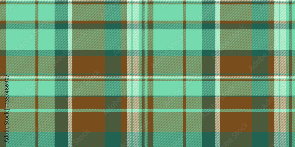 Obraz premium Vibrant teal, brown, and beige plaid pattern. Perfect for textile designs, website backgrounds, or fashion projects.